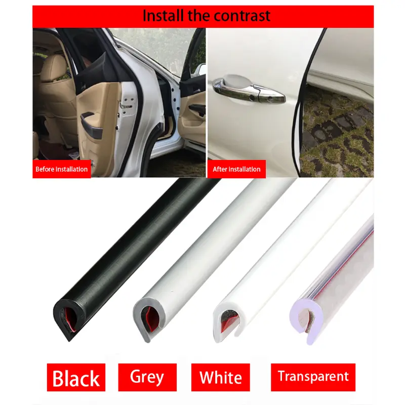 5m/10m U Type Universal Car Door Protection Edge Guards Trim Styling Moulding Strip Rubber Scratch Protector For Car Auto