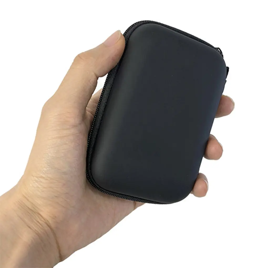 Headphone Data Cable Storage Case Charger Power Bank Rectangular Phone Line Headset Box EVA Zipper Bag Pocket Pouch