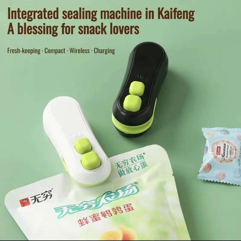 Home Snack Sealer Wireless Usb Rechargeable Mini Portable Hand Pressure Snack Sealer