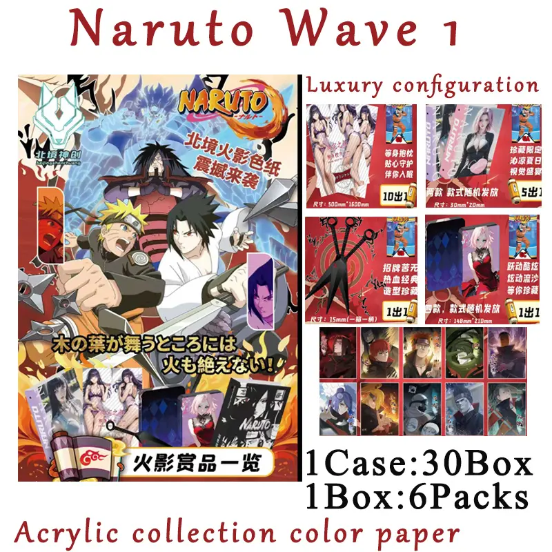 2025 Naruto  Acrylic Collection Color Paper Wholesale Booster Box Anime Game Card Board Game Card Children's Holiday Gift