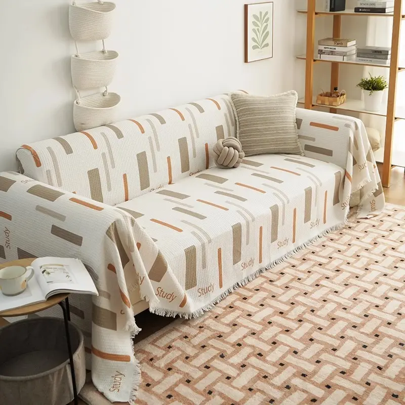 Reversible Chenille Sofa Towel Sofa Cover Anti-cat Scratch All-season Chenille Living Room Sofa Cover Blanket all-inclusive