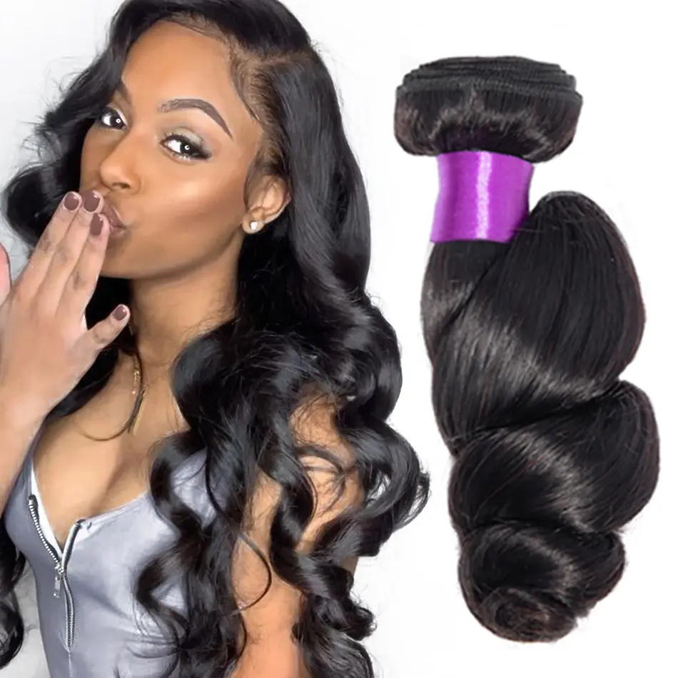 Loose Wave Bundles Human Hair Brazilian Hair Weave Bundles 3/4 PCS 100% Human Hair Bundles Loose Wave Hair Extensions Remy