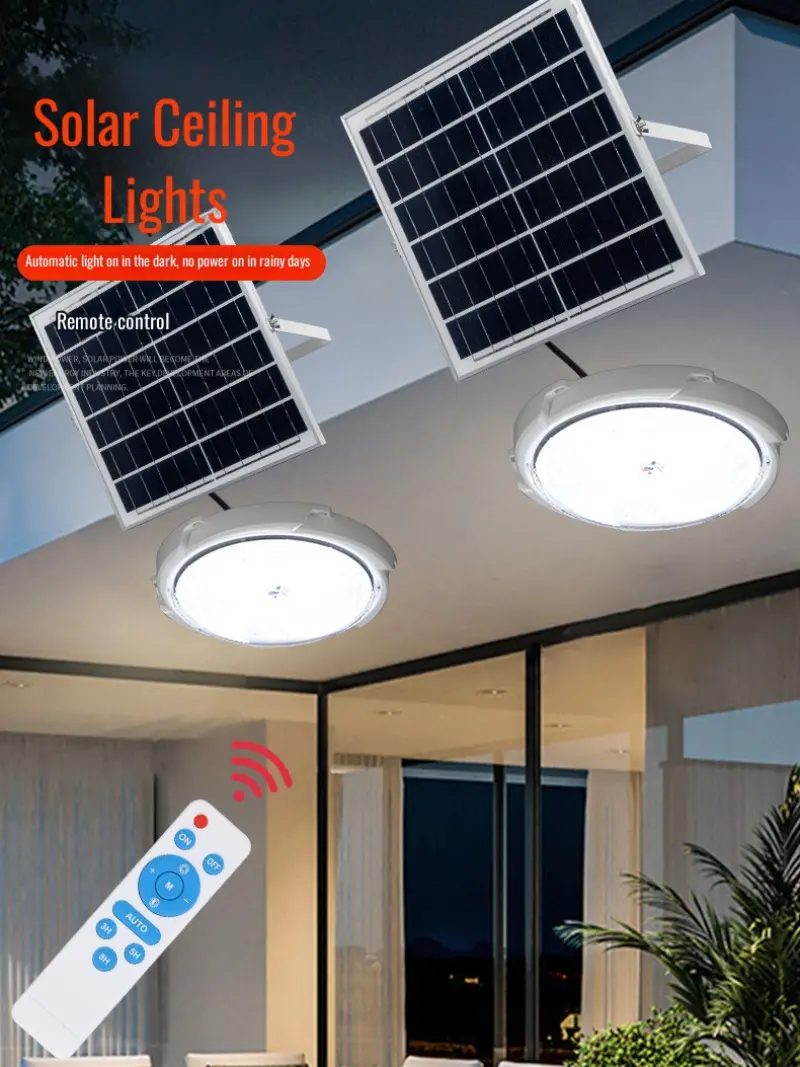 60W LED Solar Ceiling Light Pendant Light High Power Indoor Remote Control Ceiling Light Balcony Ceiling Light