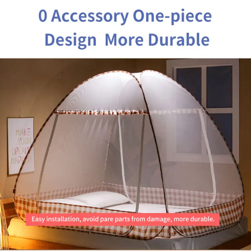 Mosquito Net Steel Wire Fully Automatic Anti-mosquito Fabric, Foldable and Quick Installation 1.5M-1.8M Mosquito Net for Summer