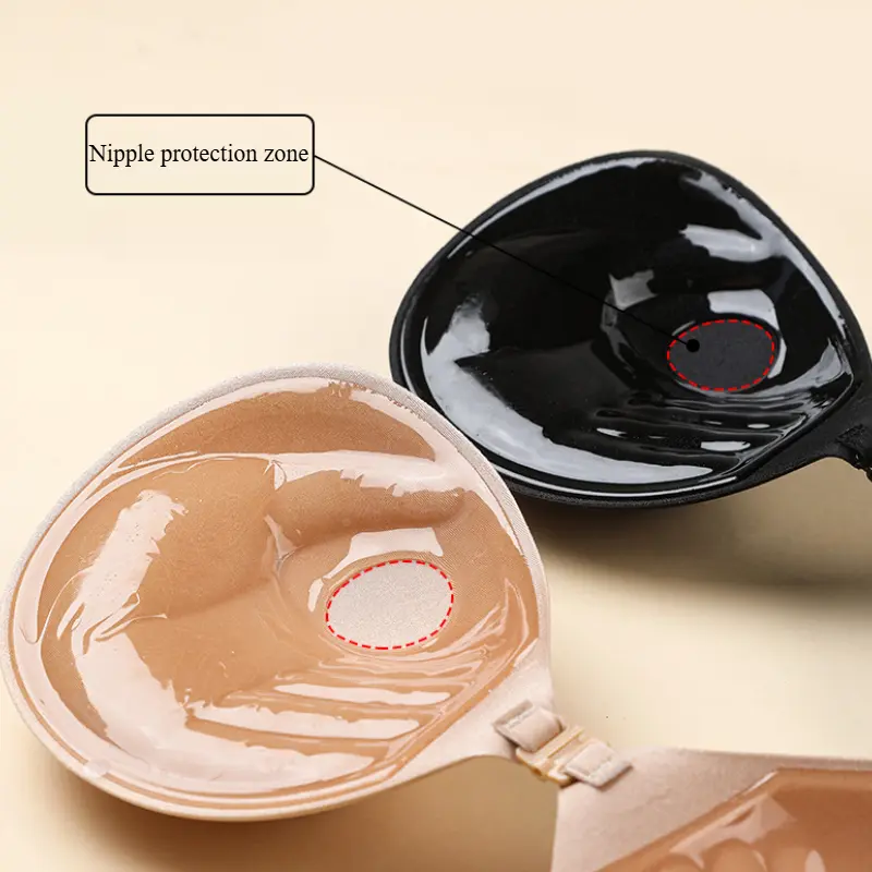 Women's Chest Patch Sexy Strapless Bra Palm Push Up Invisible Silicone Bras Lift Up Self Adhesive Bra Cover Silicone Pad Breast