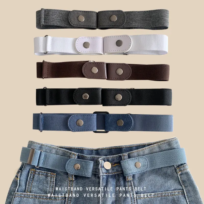 Elastic Waist Band Ins Adjustable Versatile Leisure Jeans Belt No Buckle Easy To Wear Waist Support Invisible Belt Women's Belt
