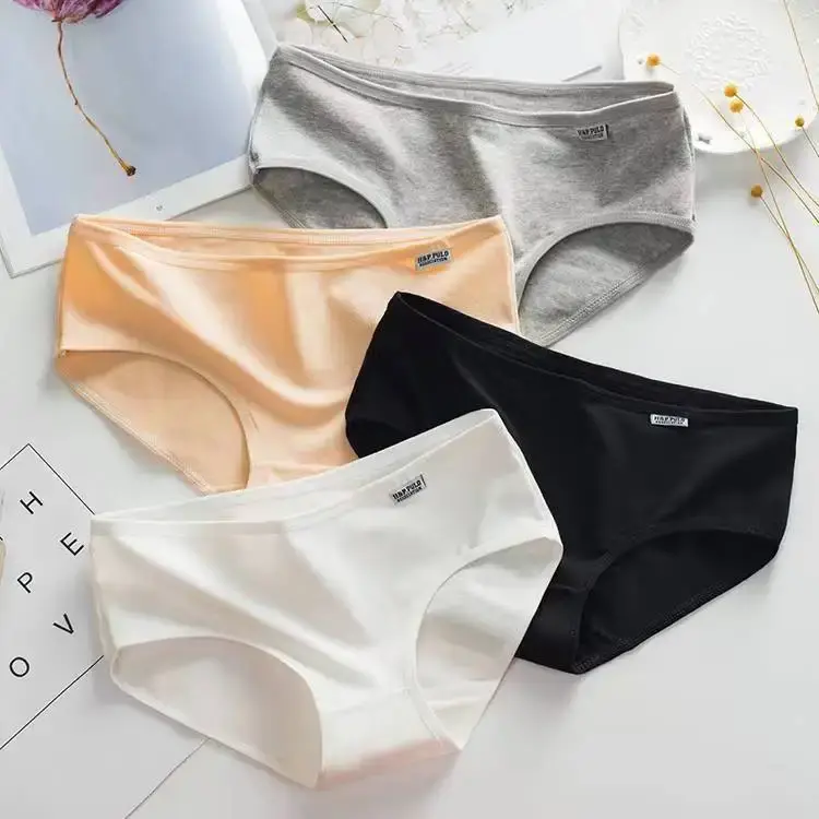 Plus Size Panties Women's Cotton Underwear Girls Briefs Solid Color Lingeries Shorts Comfortable Underpant For Woman