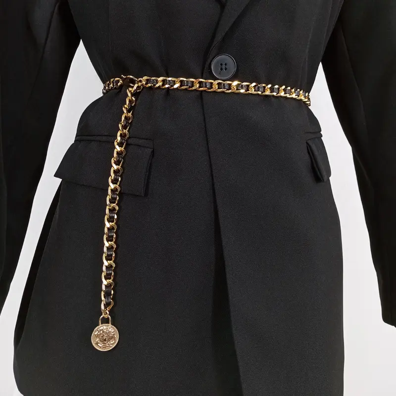 Women Belt  Ladies' Thin Waistband Dress Skirt Chain Belt Luxury Dinner Party Metal Woman Chain Gold Silver Waist Chain Jeans