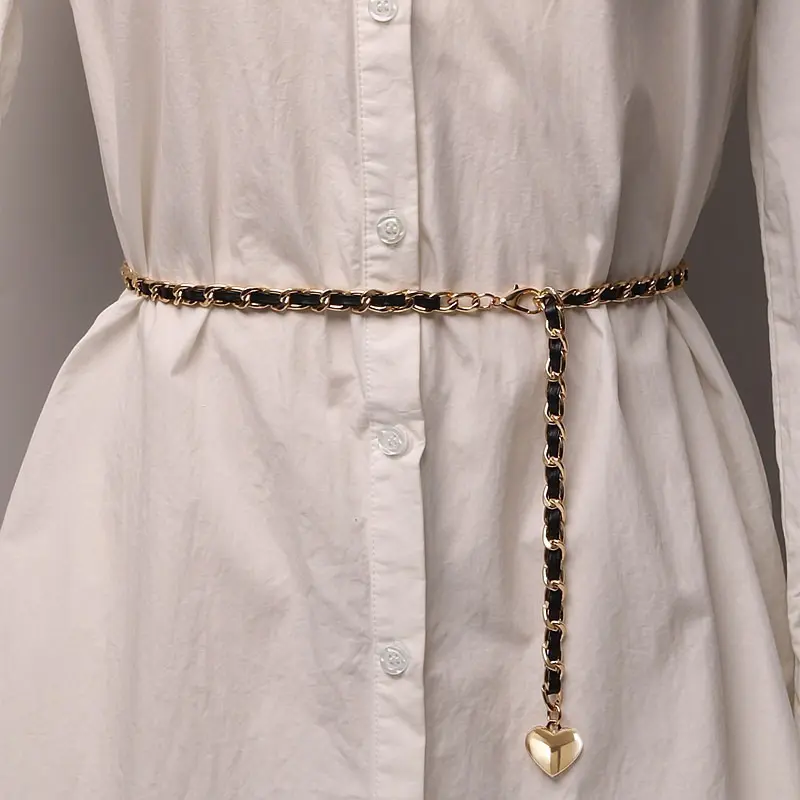 Women Belt  Ladies' Thin Waistband Dress Skirt Chain Belt Luxury Dinner Party Metal Woman Chain Gold Silver Waist Chain Jeans