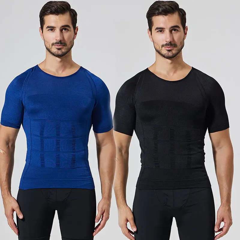 Men Body Toning T-Shirt Slimming Body Shaper Corrective Posture Belly Fat Control Compression Slim Corset Man Modeling Underwear