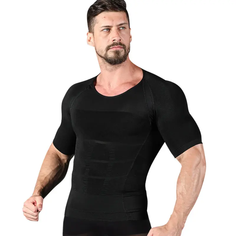 Men Body Toning T-Shirt Slimming Body Shaper Corrective Posture Belly Fat Control Compression Slim Corset Man Modeling Underwear