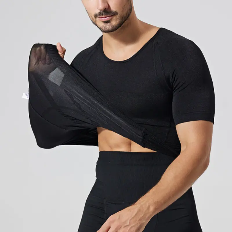 Men Body Toning T-Shirt Slimming Body Shaper Corrective Posture Belly Fat Control Compression Slim Corset Man Modeling Underwear