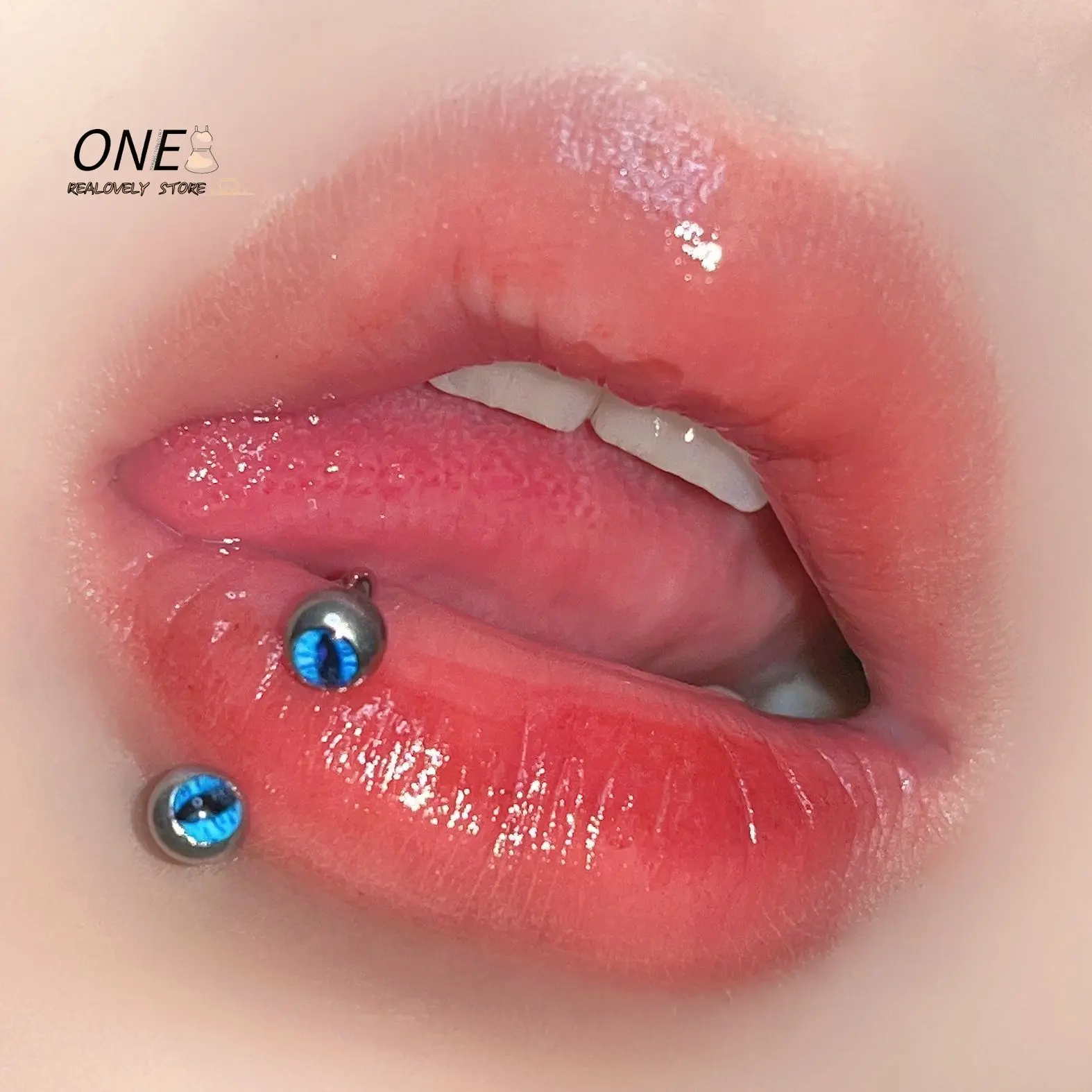 Anti-Allergy Surgical Steel Tongue Rings For Women Devil Eyes Tongue Ring Sets  Tongue Studs Piercing Body Jewelry