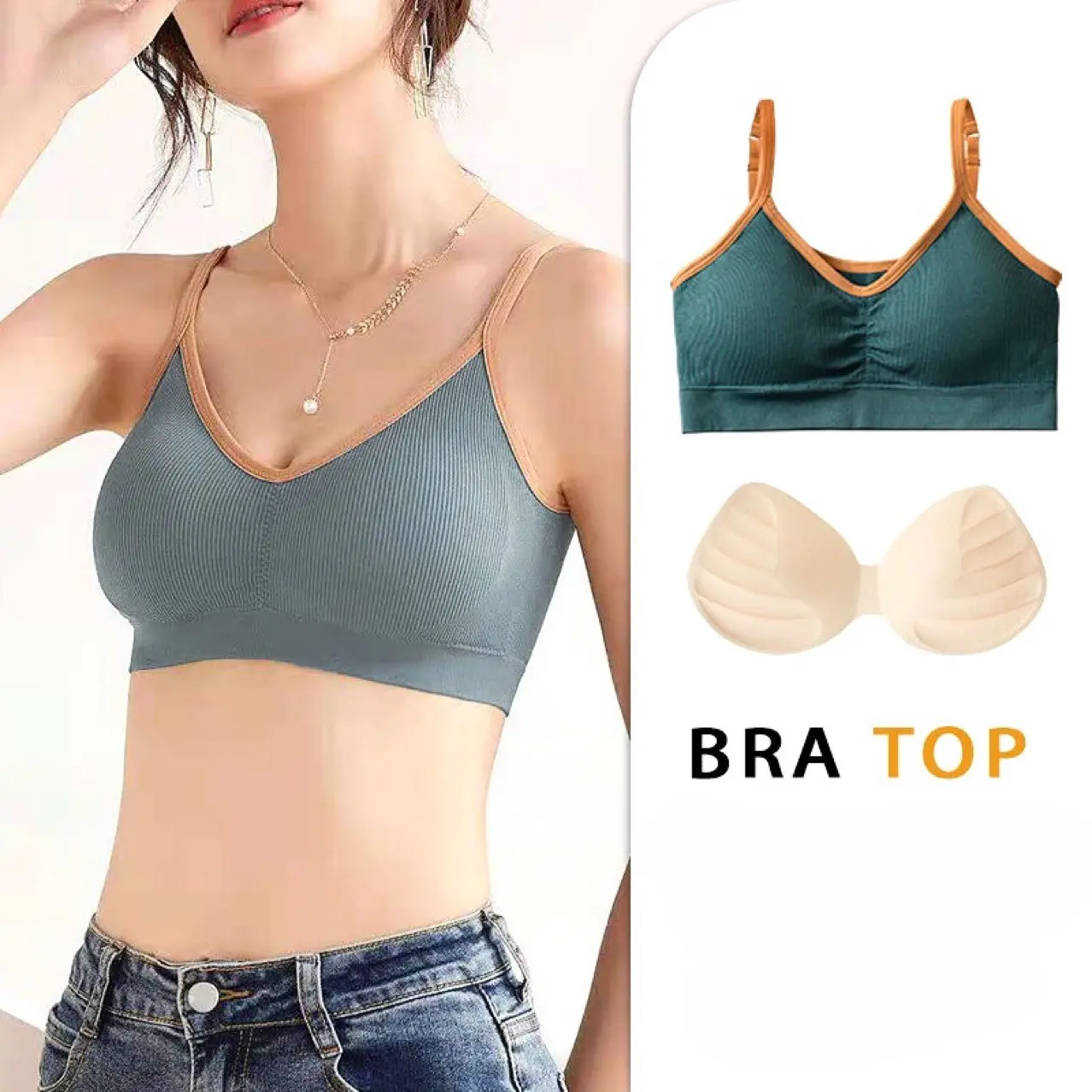 Women's Cotton Underwear Tube Tops Sexy Color Matching Bra Fashion Sports Comfort Tank Up Girl Suspender Underwear Sexy Lingerie