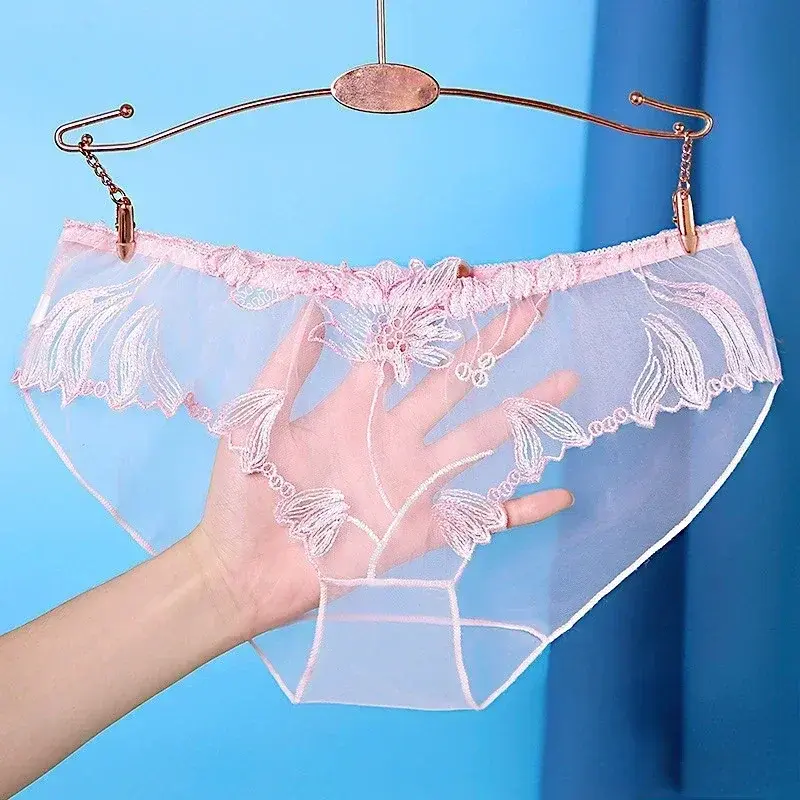 Transparent Sexy Lace Women's Panties Hot Lingerie Flowers Female Underpants Charming Large Ultra-Thin Underwear