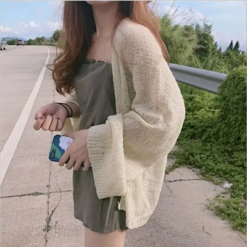 Cardigan Women Summer Sun-proof Hollow Out Solid Thin Soft Breathable Elegant Holiday Minimalist Female Fashion Ulzzang New Ins