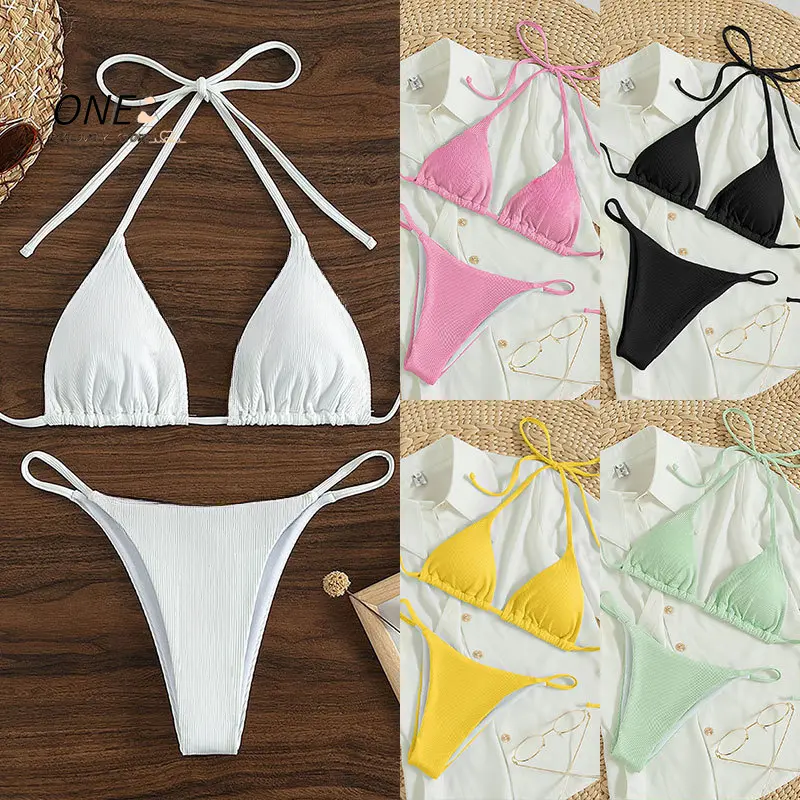 2pcs Sexy Women Summer Swimwear Bikini Set Bra Triangle Suit Swimsuit Bathing Suit Swimming Suit