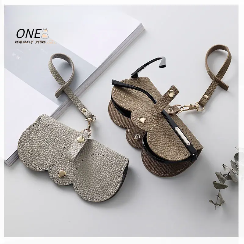 New PU Leather Eyeglasses Storage Bag Portable Fashion Lanyard Sunglasses Bag Protective Case Eyeglasses Bag