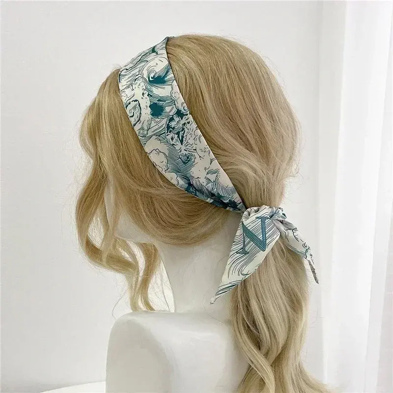 Fashion Skinny Scarf Women Luxury letter Printing Tie Bag Handle Ribbon Hair Band Women's Headscarf New Lady Design Silk Scarves