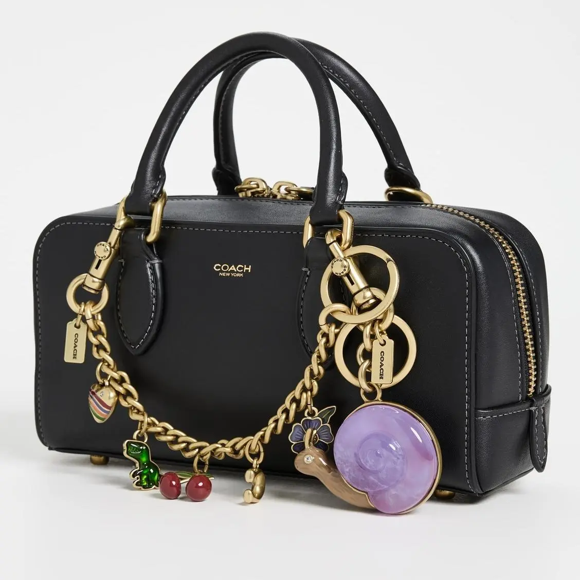 Shining Cherry Keychain Bag Charm Colorful Fashion Car Key Chain Metal Flowers Key Ring Exquisite Gifts Souvenirs Pendant Car