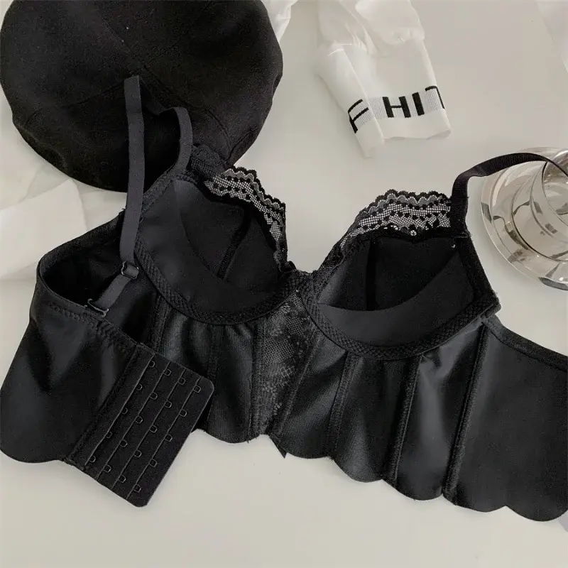No Steel Ring Ultra-thin Underwear for Women with A Large Chest and A Small Sexy Lace Closure for Women's Tight Breasts