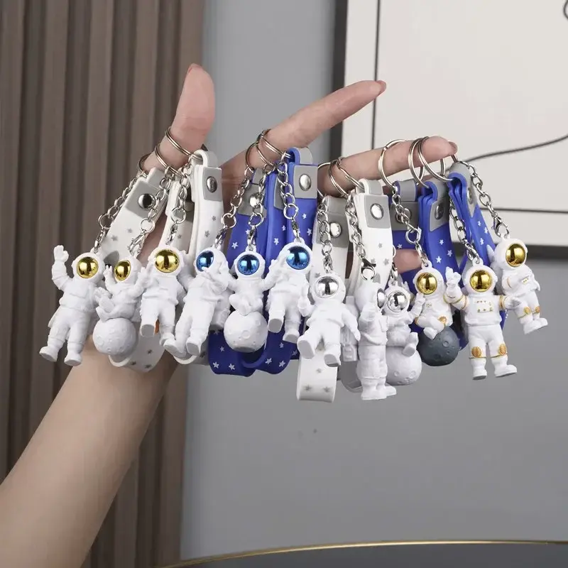Spaceman Ornaments Astronaut Keychain Figurines Backpack Schoolbag Pendant Accessories Home Desk Decor Children Gift