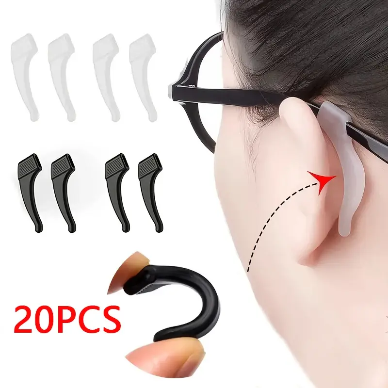 10/20pcs Anti-slip Silicone Ear Grip Glasses Eyeglasses Leg Ear Hook Stopper Bracket Fastener Accessories Eyewear Holder Temple