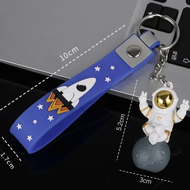 Spaceman Ornaments Astronaut Keychain Figurines Backpack Schoolbag Pendant Accessories Home Desk Decor Children Gift
