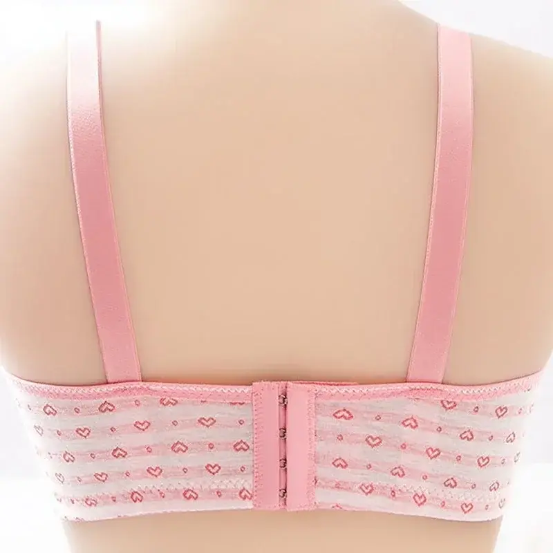Push Up Bras for Women Large Size Underwear C D Bra Woman Wireless Bralette Ladies Large Push Bra Love Heart Printed Bras