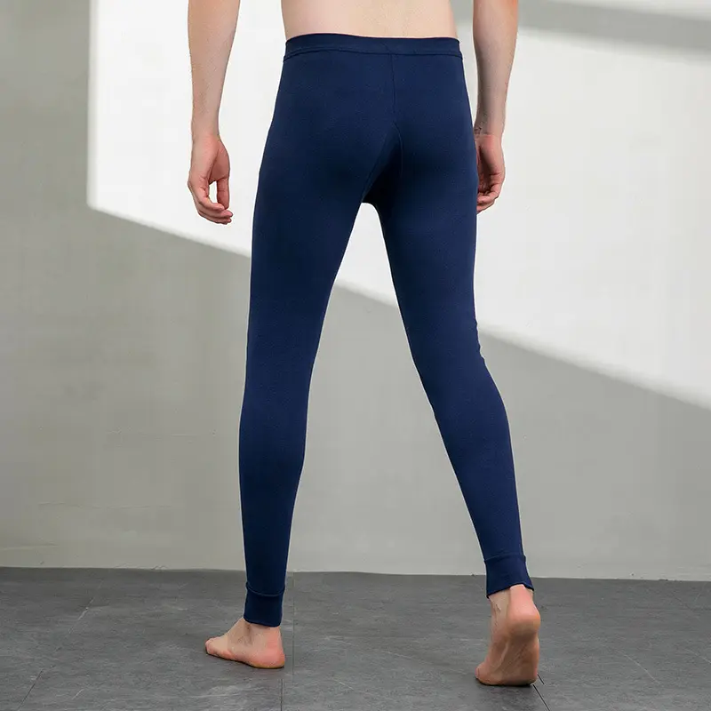 Winter Men's Warm Underwear Cotton Leggings Tight Male Long Johns Blue Gray White Warm Thermal Underwear Bottoms for Men