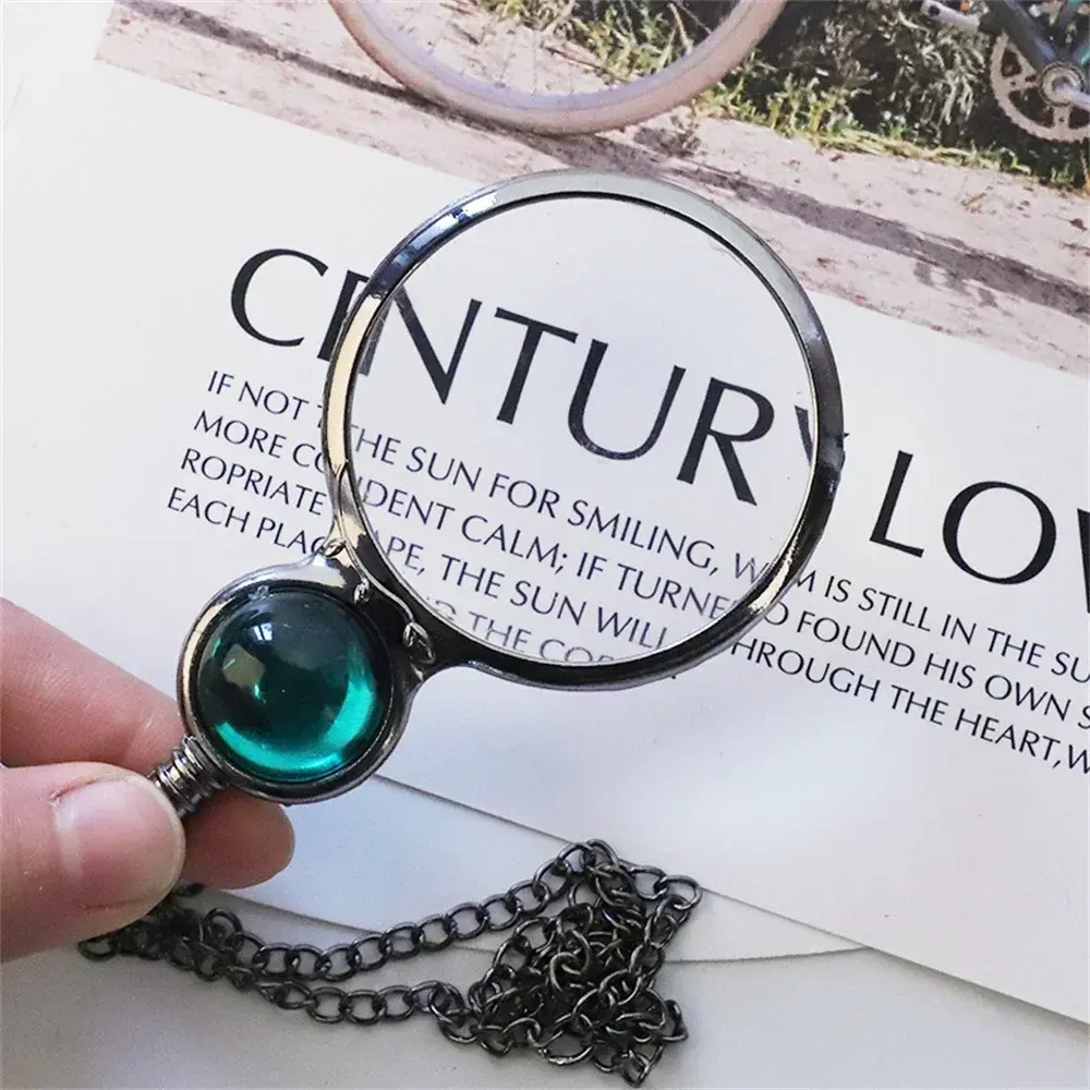 Vintage Magnifying Glass Men Necklace Magnifier Portable Monocle Book Newspaper Reading Magazines Pendant Jewelry