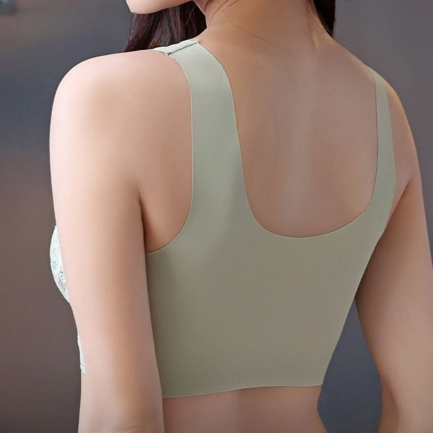 Floral Bras for Women Latex Sexy Lace Thin Steel Ring Free Bralette Seamless Tube Top One Piece Plus Size Invisible Push Up Bra