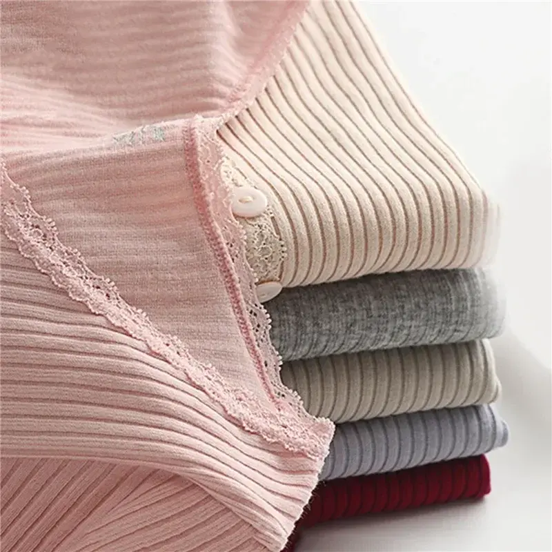 Seamless Women Thermal Underwear Long Sleeve Bottoming Top Long Johns Sleepwear 2pcs Set Winter Antibacterial Warm Clothing Suit