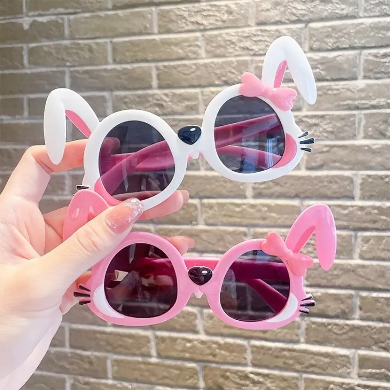 Kids Sunglasses Cartoon Bunny Shape Sun Glasses Trendy Children's Outdoor Shades UV400 Protective Easter Party Funny Photo Props