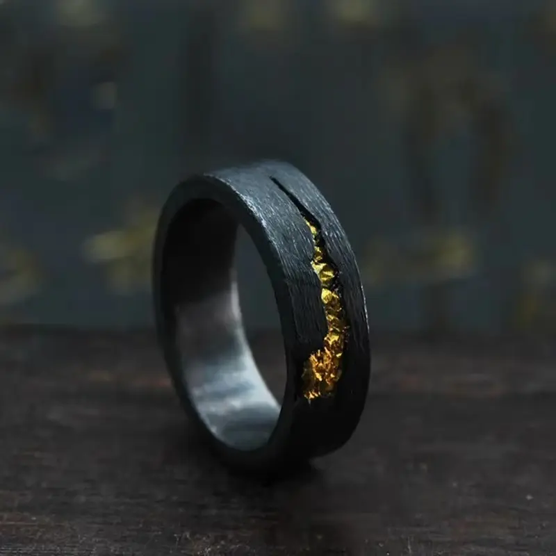 Retro Carved Light Painting Ring For Women Men Vintage Handmade Open Ring Punk Gothic Accessories Designer Jewelry Love Gift