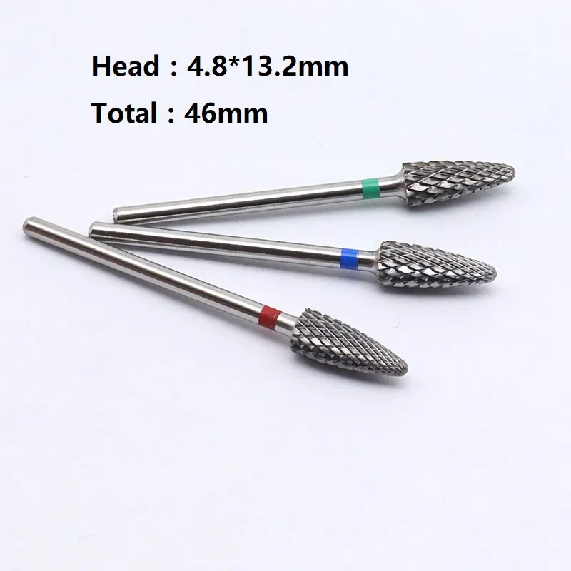 Hot Russia Burs Small Professional Nail Art Electric Drill Machine Manicure Pedicure Accessories Carbide Nail Drill Bit