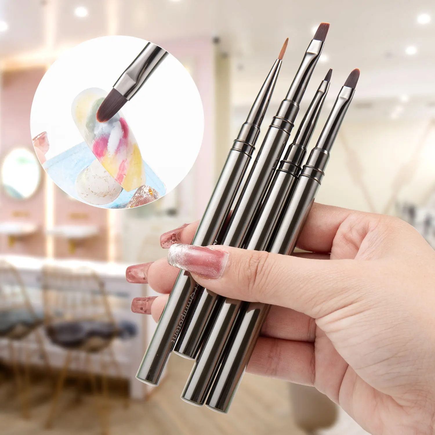 3/5PCS Nail Art Liner Brushes Hand Painted Brush Acrylic UV Gel Builder Drawing Pen DIY Manicure Design Accessories