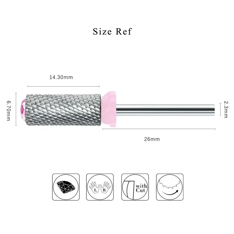 Tungsten Steel Diamond Nail Drill Bit Electric Manicure Drills Pedicure Mill Bits Files Nail Art Tools Cuticle Drill Bit
