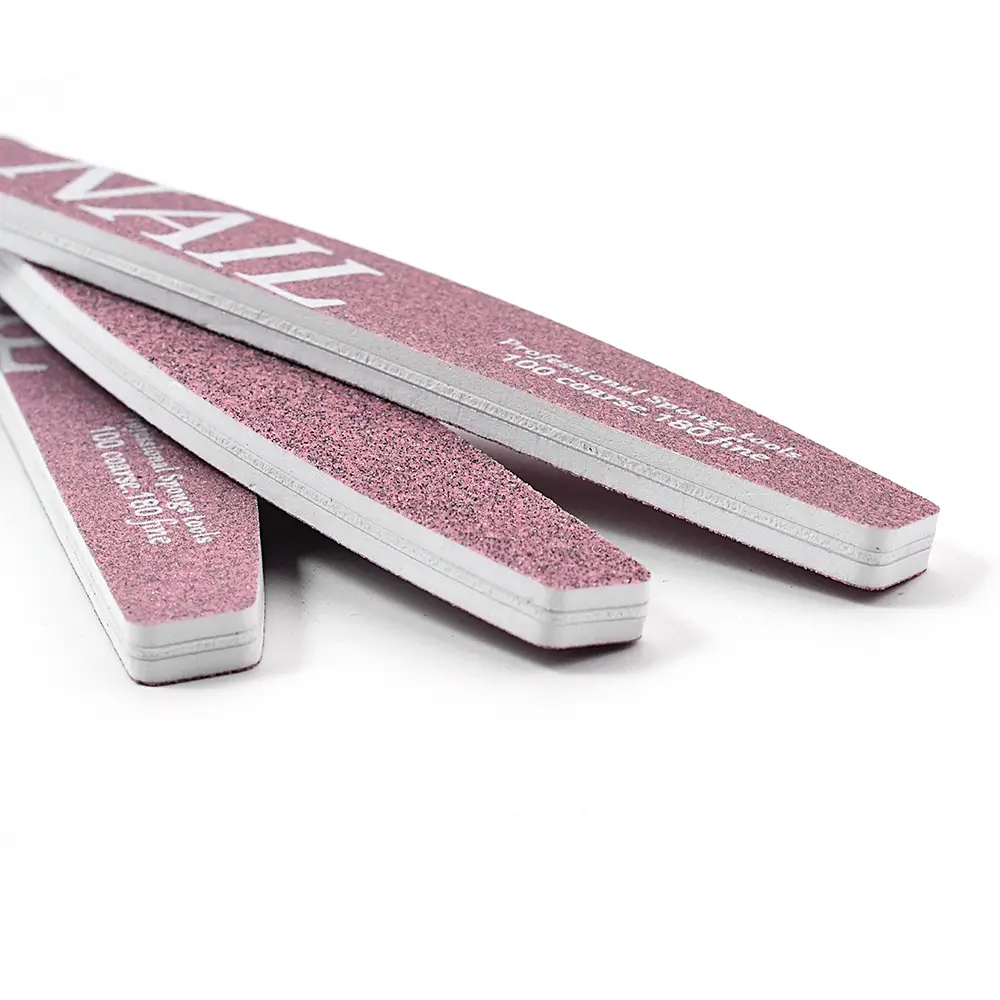 1Pcs Thickened Design Nail Files 100/180 Grit Double-Sided Dual-Abrasive Surfaces Pink Nail Art DIY Manicure Soft Skin Friendly