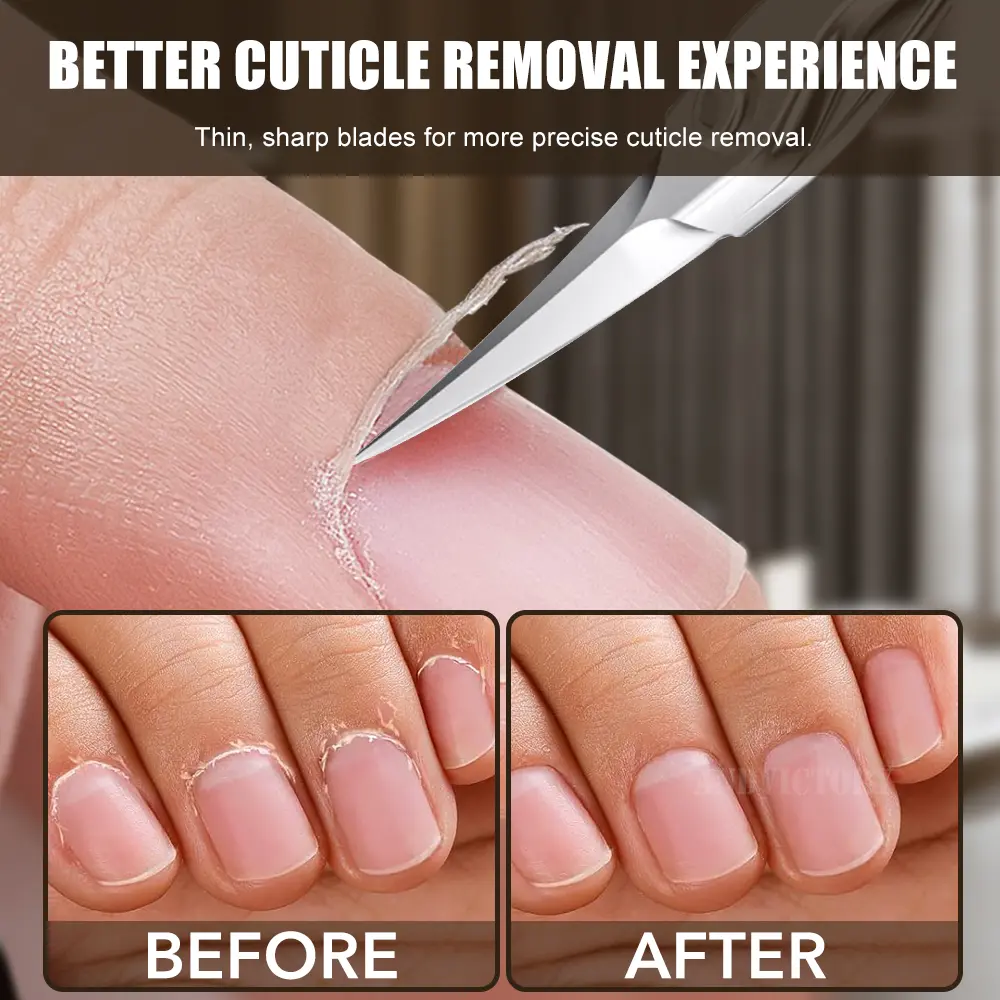 1Pc Cuticle Scissors Stainless Steel Curved Blade Small Scissors Trimming the Fingernails Eyebrow Eyelash Dry Skin Nail Scissors