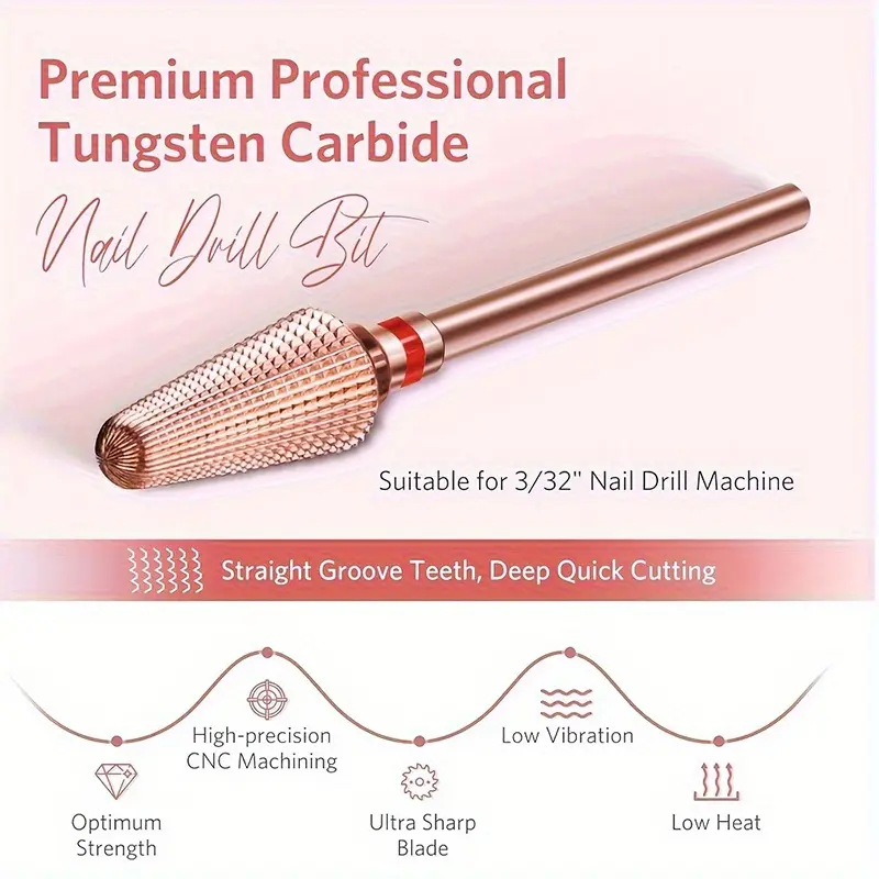 3/32" Shank Professional Tungsten Carbide Nail Drill Bit - High-Precision CNC Machined, Ultra-Sharp Blade，Low Vibration, Low Hea