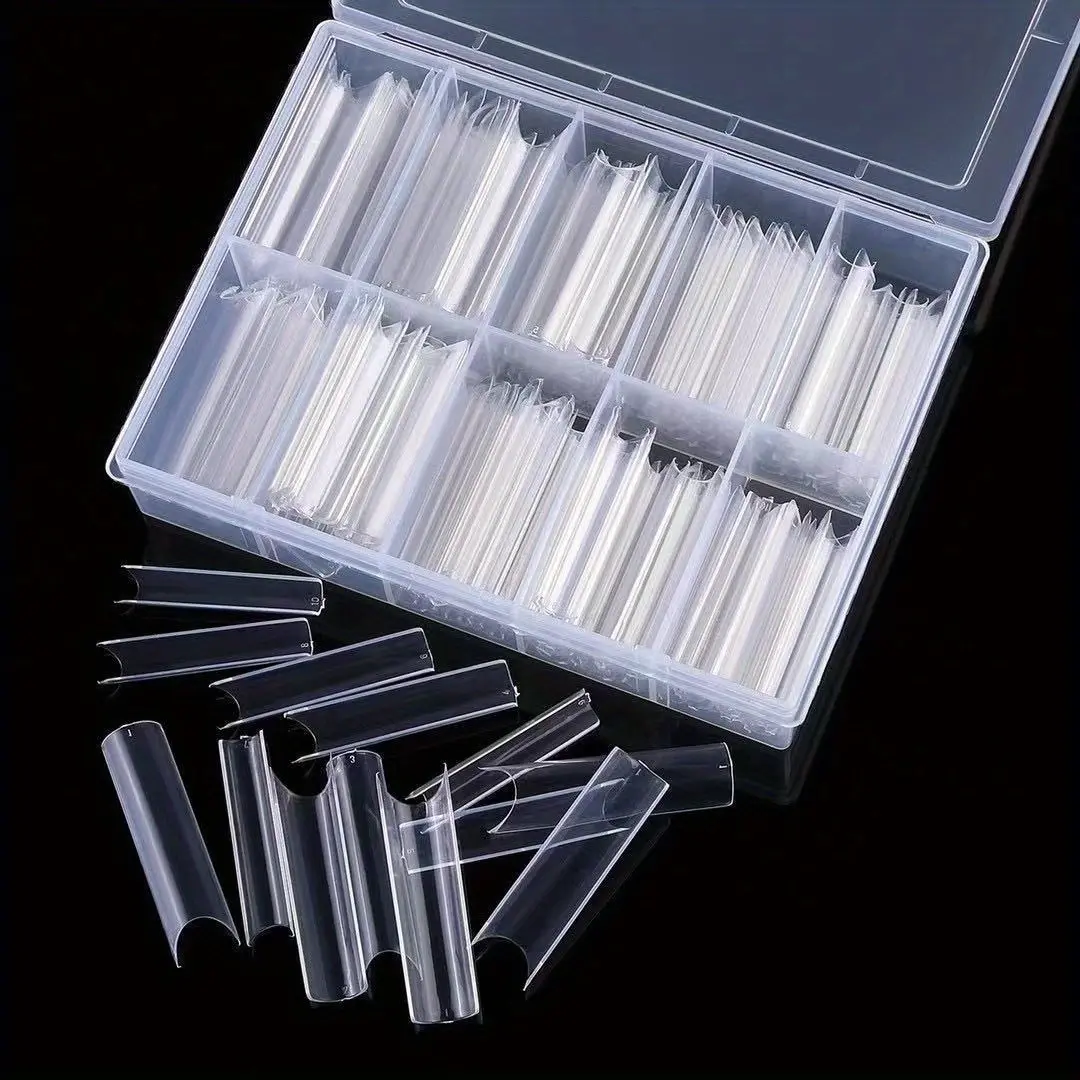 100,120,200,240pcs XXL Extra Long Nail Tips Half Cover Clear Fake Nails Press On Acrylic Salon Supply False Nails