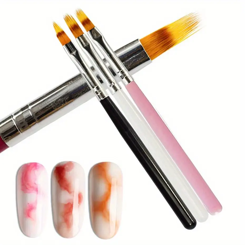 Soft Gradient Nail Brush Drawing Painting Nylon Hair DIY Gradient UV Gel Gradient Bloom Wood Handle Nylon Hair