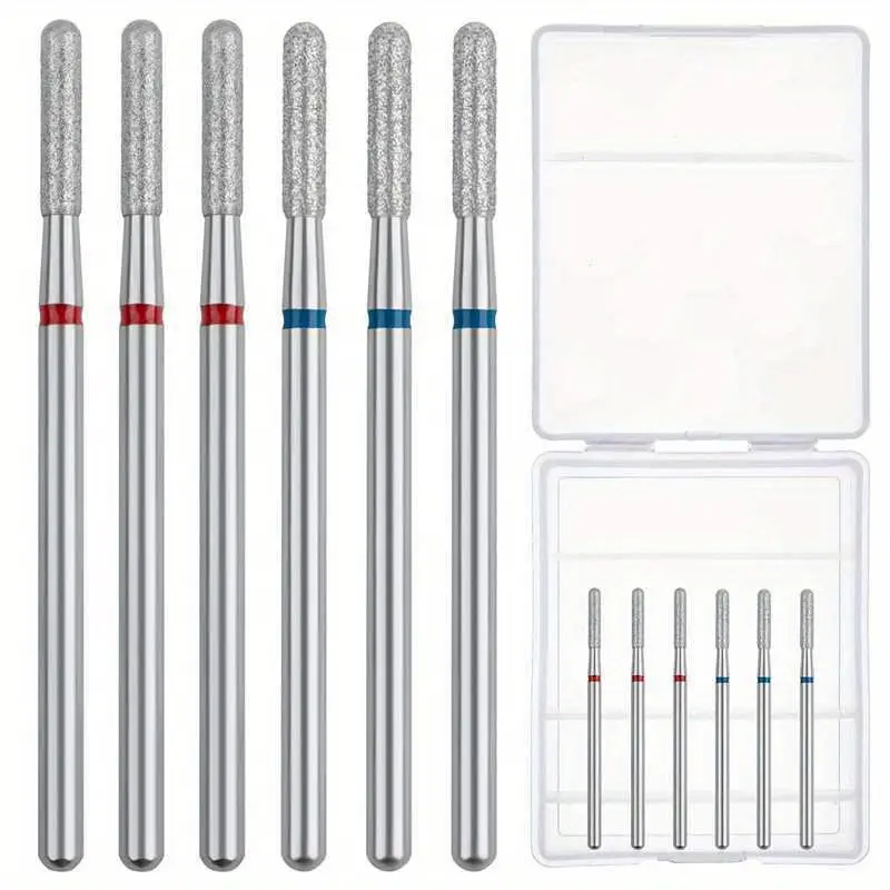 6Pcs Diamond Nail Drill Bit Set Milling Cutter for Manicure Cuticle Bits Electric Files Dead Skin Remove Tolls Accessories