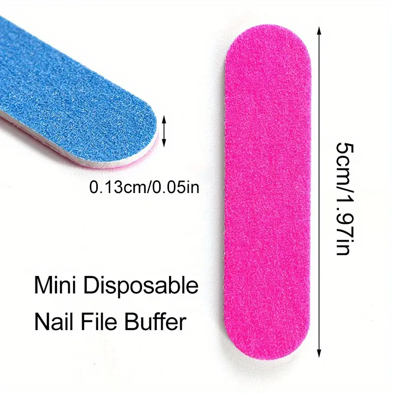 100 Pcs Double Side Wood Nail Files Disposable Mini Wooden File Emery Board Colorful Sandpaper Grinding Polishing Manicure Tools