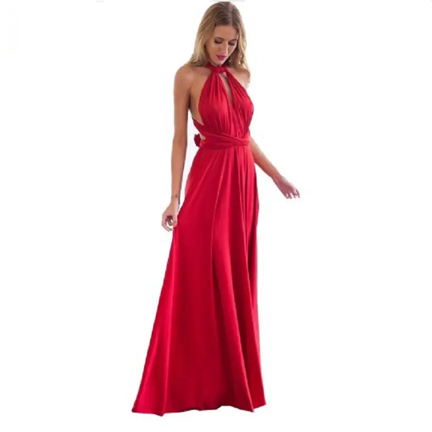 Sexy Women Multiway Wrap Convertible Boho Maxi Club Red Bandage Long Dress Party Bridesmaid Infinity Robe Longue Femme