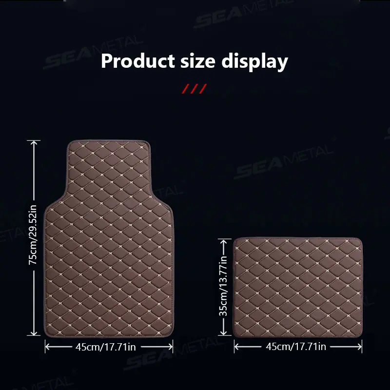 SEAMETAL 4Pcs Car Floor Mat Full Set Universal Non-Slip Auto Carpet Waterproof All-Weather Car Mat Anti Scratch Cargo Liner