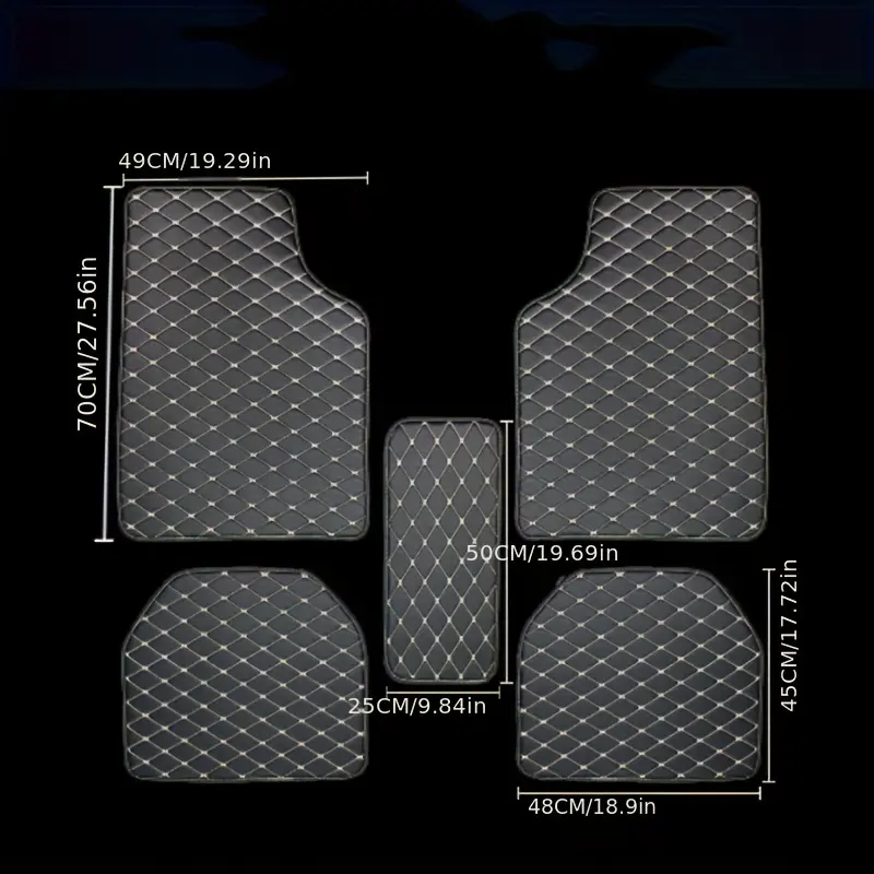 5Pcs Car Floor Mats PU Leather Waterproof Auto Foot Pad Protector pads Fashion Universal Car Carpet Cushion For All Seasons