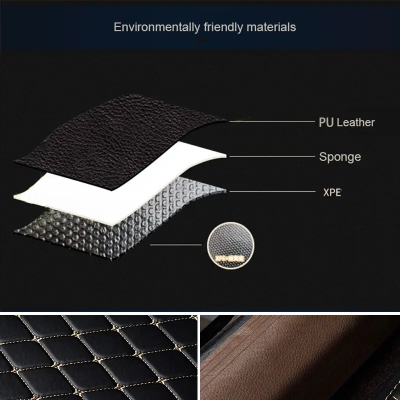 5Pcs Car Floor Mats PU Leather Waterproof Auto Foot Pad Protector pads Fashion Universal Car Carpet Cushion For All Seasons