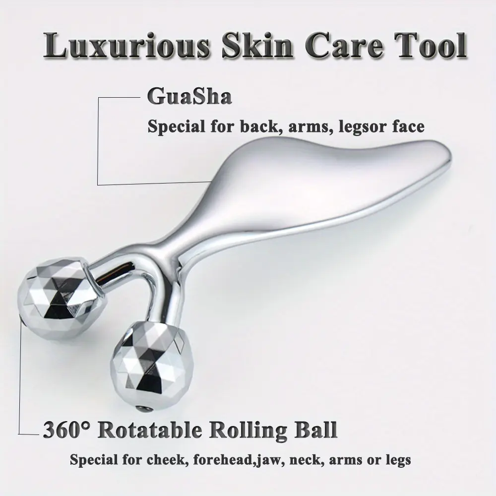2 IN 1 3D Facial Massager & Gua Sha Massage Tool Cold Roller For Face Eyes Chin Lift Tightening Skin Tool Sculpting Beauty Tools